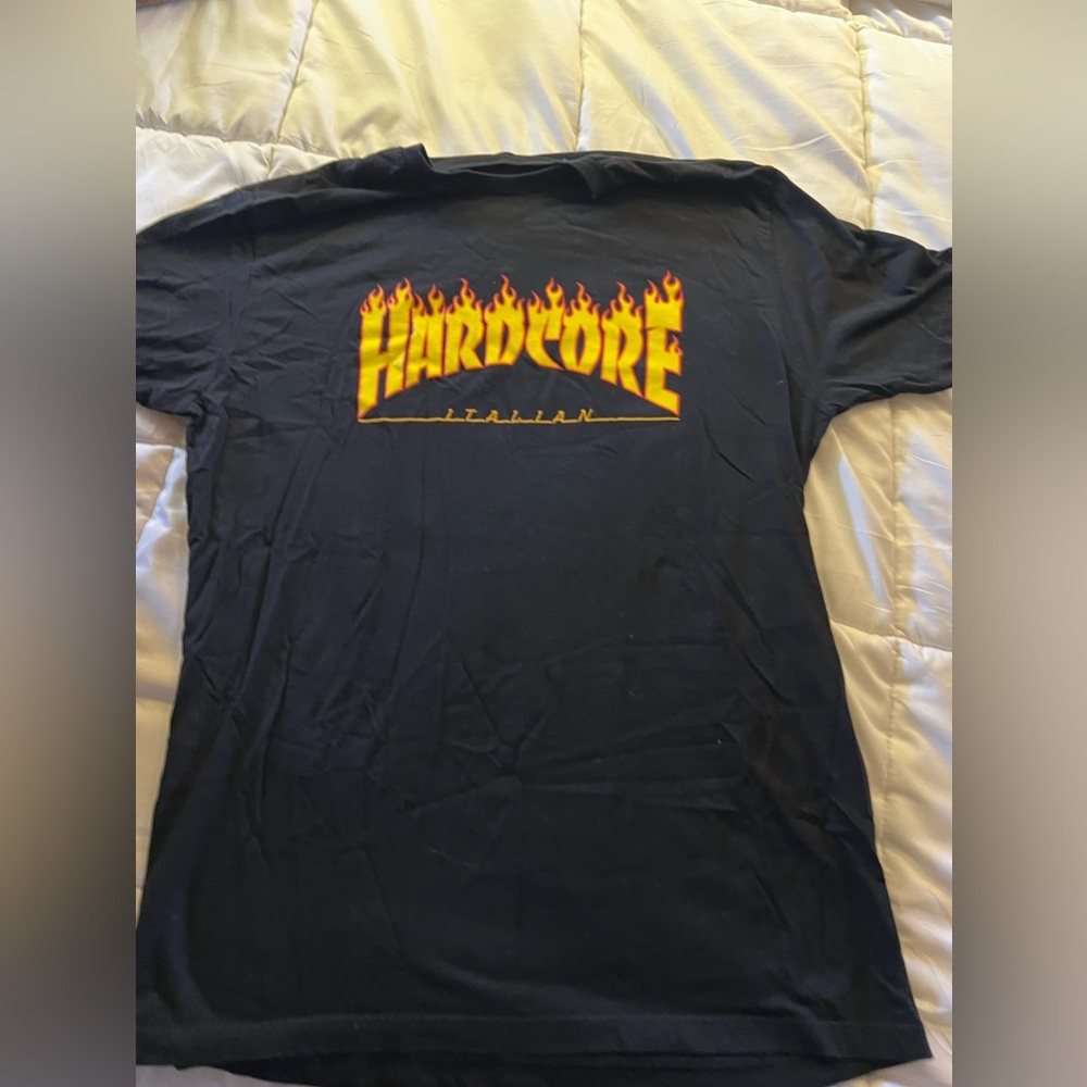Hard-core Italians, black T-shirt, size extra large  XL